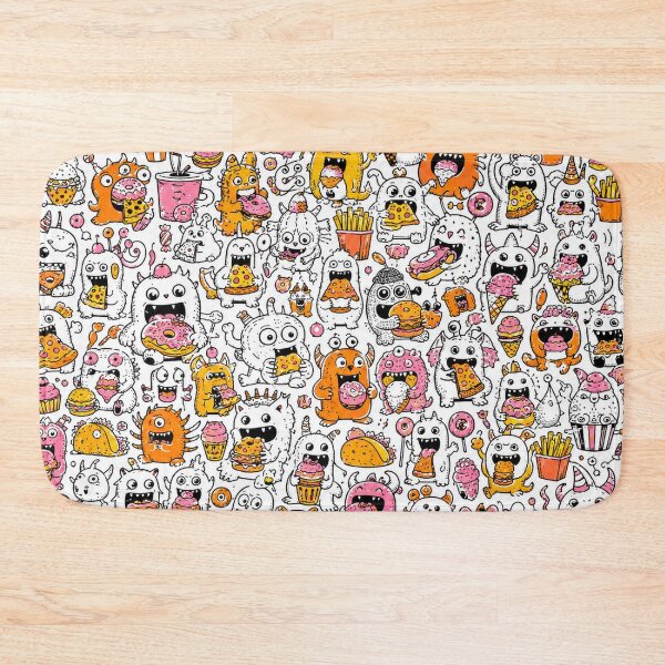 Item preview, Cute Monster Snack Attack Pattern designed and sold by i-corp.