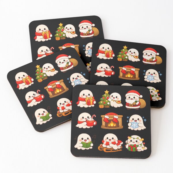 Item preview, Cute Ghost Cozy Christmas Kawaii Sticker Sheet Gift designed and sold by Artycom.