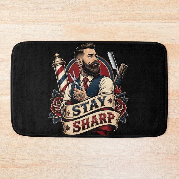 Item preview, Tattoo Style Barber Stay Sharp Emblem designed and sold by Barber MD Culture.