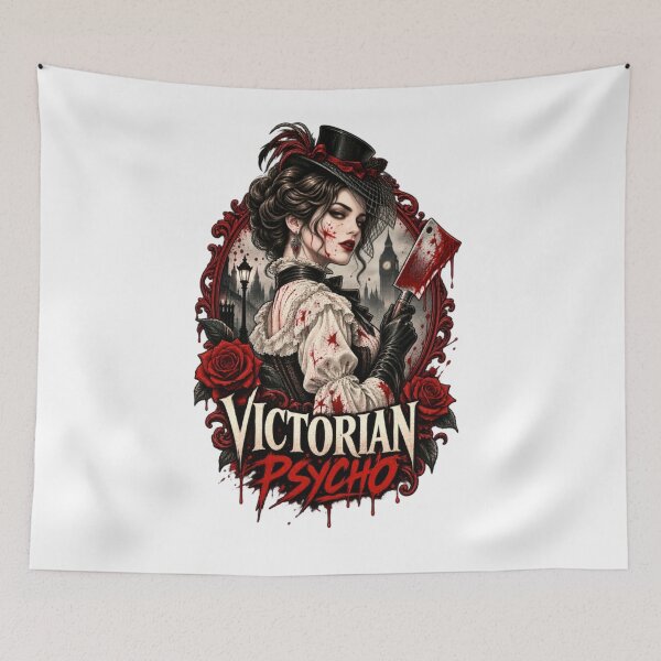 Item preview, Victorian Psycho – Gothic Horror Lady with Blood  Roses designed and sold by CatLovers Studio.
