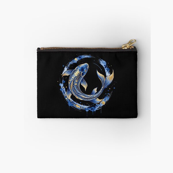 Item preview, Blue Gold Koi Fish Art, Zen Watercolor designed and sold by gkhanco.