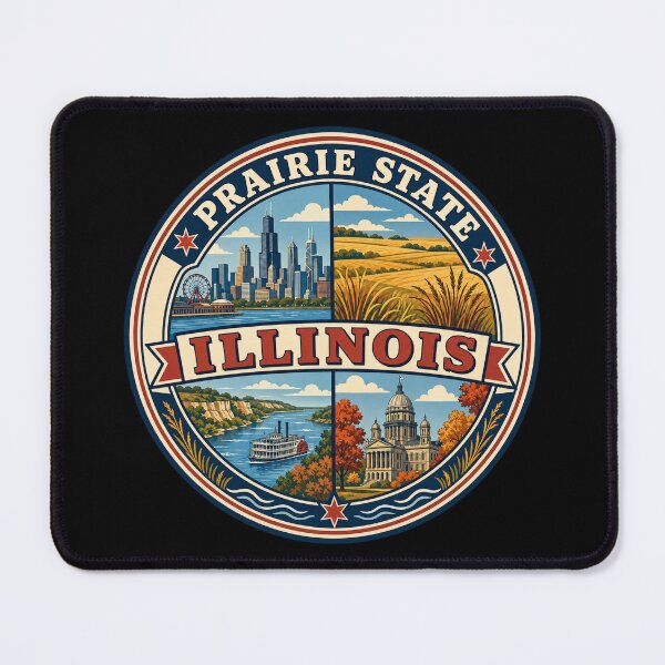 Item preview, Illinois Prairie State Vintage Travel Souvenir Badge designed and sold by DreamLayerStudio.
