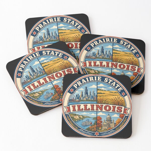 Item preview, Illinois Prairie State Vintage Travel Souvenir Badge designed and sold by DreamLayerStudio.
