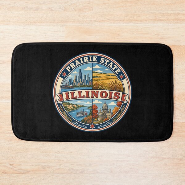 Item preview, Illinois Prairie State Vintage Travel Souvenir Badge designed and sold by DreamLayerStudio.