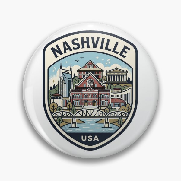 Item preview, Nashville Tennessee Retro Skyline Travel Badge designed and sold by k3rstman1.