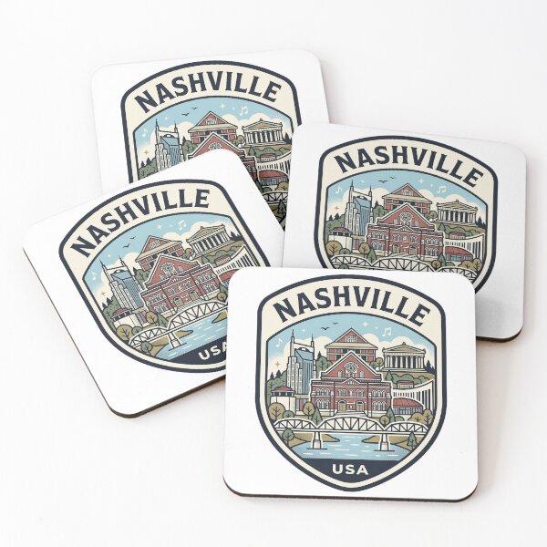 Item preview, Nashville Tennessee Retro Skyline Travel Badge designed and sold by k3rstman1.