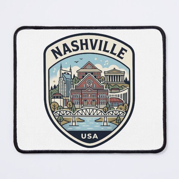 Item preview, Nashville Tennessee Retro Skyline Travel Badge designed and sold by k3rstman1.