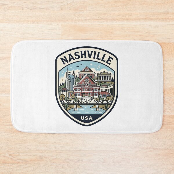Item preview, Nashville Tennessee Retro Skyline Travel Badge designed and sold by k3rstman1.