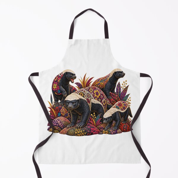 Item preview, Colorful Honey Badger Family – Floral Folk Wildlife Art designed and sold by Awarrie.
