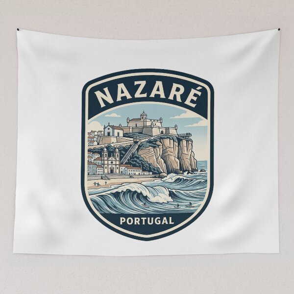 Item preview, Nazare Portugal Giant Waves Surfing Vintage Emblem designed and sold by k3rstman1.