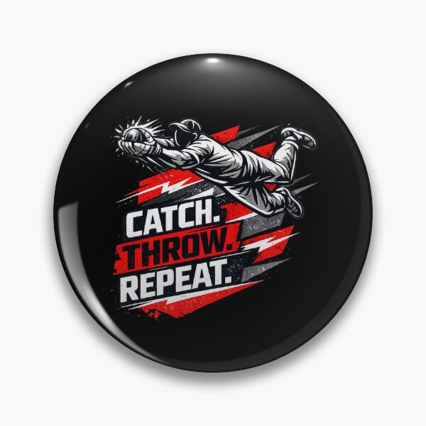 Item preview, CATCH. THROW. REPEAT. – Dynamic Faceless Cricket Fielder Premium Sports Design designed and sold by mbmstores.