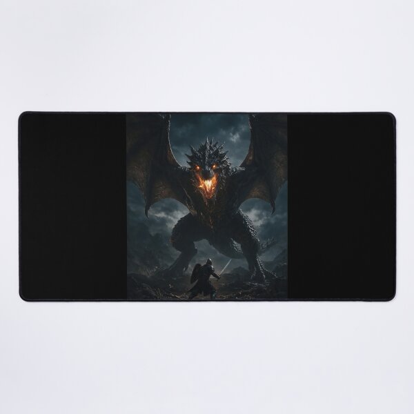 Item preview, Knight Facing a Giant Black Dragon designed and sold by Lineer22.