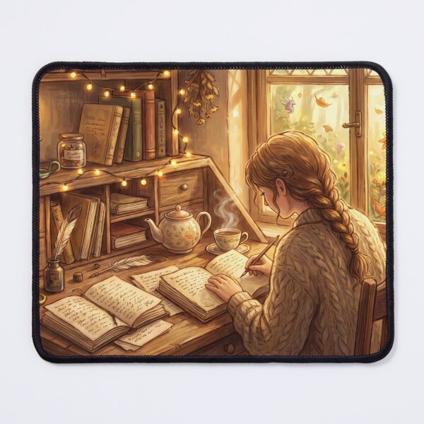 Item preview, Writer Reading Vintage Journals | Cozy Author Aesthetic Art designed and sold by SebastianSpace.