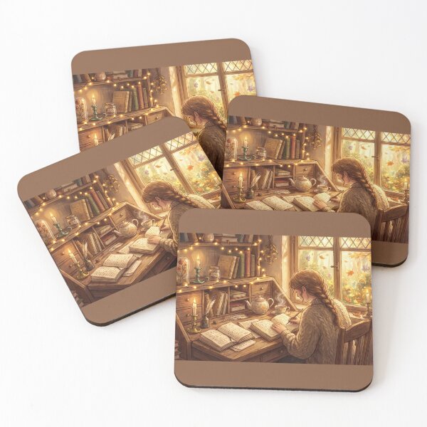 Item preview, Writer Reading Vintage Journals | Cozy Author Aesthetic Art designed and sold by SebastianSpace.
