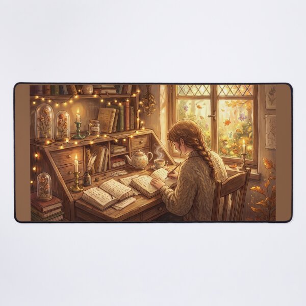 Item preview, Writer Reading Vintage Journals | Cozy Author Aesthetic Art designed and sold by SebastianSpace.
