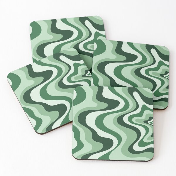 Item preview, Liquid Swirl Retro Abstract in green tones, Cream, and White designed and sold by Differenceee.