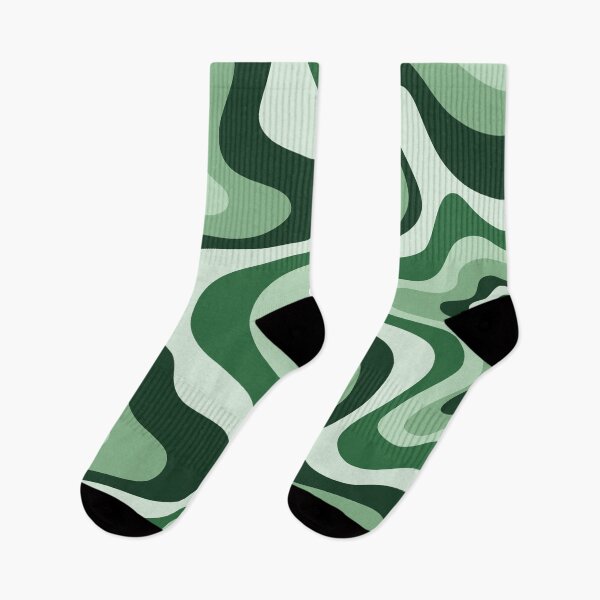 Item preview, Liquid Swirl Retro Abstract in green tones, Cream, and White designed and sold by Differenceee.