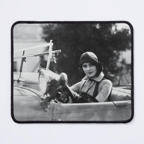 Item preview, Actress Greta Garbo sitting in a 1933 Duesenberg Model J vintage classic glamour black and white photograph designed and sold by Astrid Arkhangelsky.