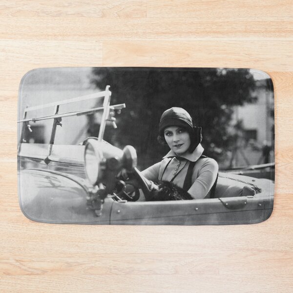 Item preview, Actress Greta Garbo sitting in a 1933 Duesenberg Model J vintage classic glamour black and white photograph designed and sold by Astrid Arkhangelsky.