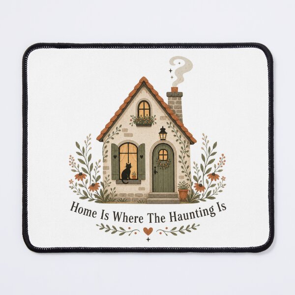 Item preview, Home Is Where The Haunting Is Shirt, Comfort Colors® Cottage Black Cat Tee, Vintage Halloween Homebody Graphic designed and sold by TshirtsLabs.