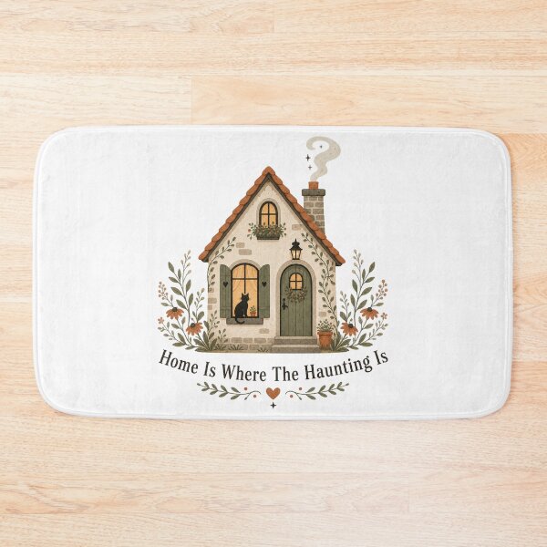 Item preview, Home Is Where The Haunting Is Shirt, Comfort Colors® Cottage Black Cat Tee, Vintage Halloween Homebody Graphic designed and sold by TshirtsLabs.