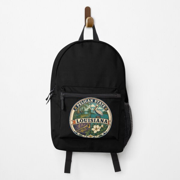 Item preview, Louisiana Pelican State Vintage Southern Souvenir Badge designed and sold by DreamLayerStudio.