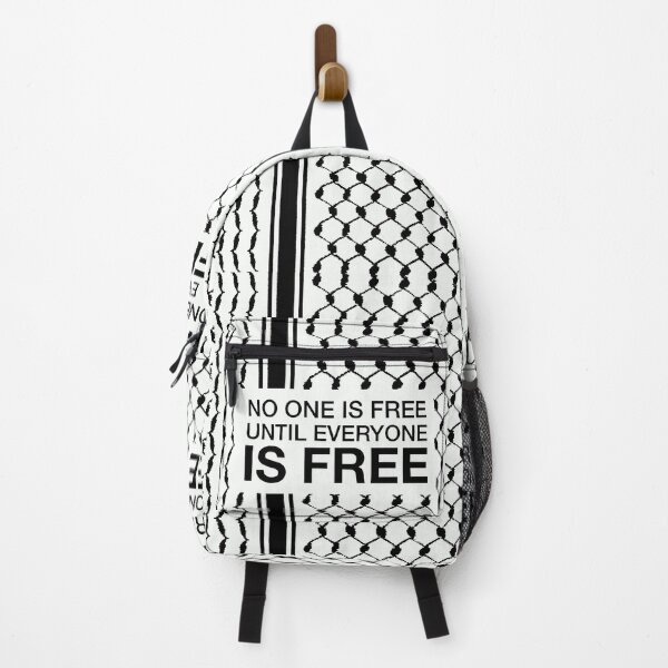 Item preview, Palestinian Kufiya Pattern No One Is Free Until Everyone Is Free -White designed and sold by Hurriyyatee.