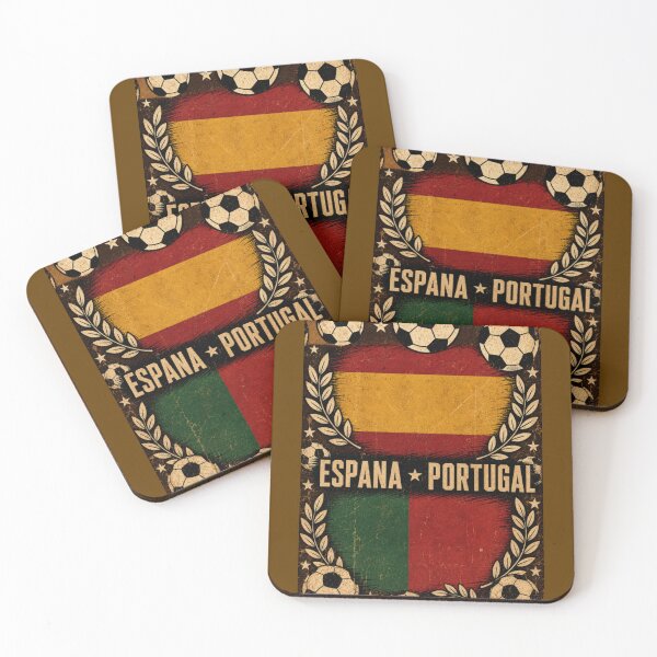 Item preview, Espana vs Portugal Retro Football Art Poster designed and sold by Nexus Space.