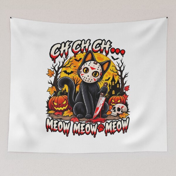 Item preview, Cute Creepy Killer Cat Halloween Horror Design designed and sold by afr-saad.