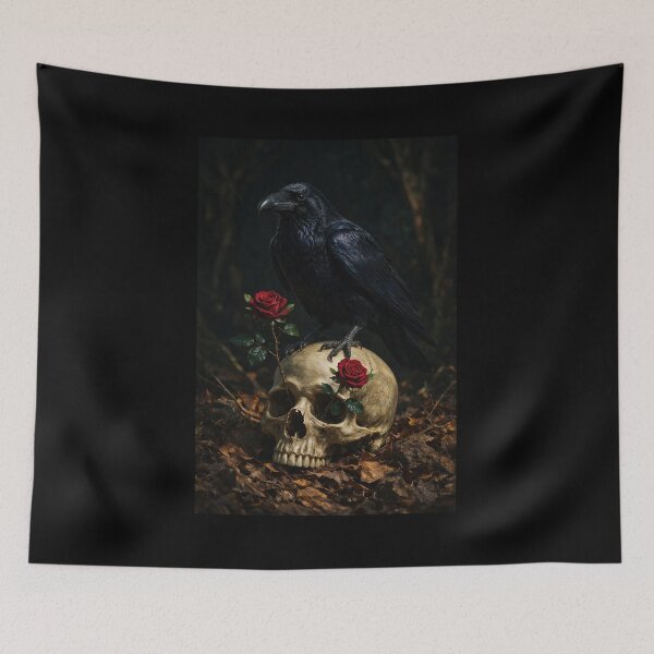 Item preview, Raven on a Skull with Red Roses designed and sold by Lineer22.