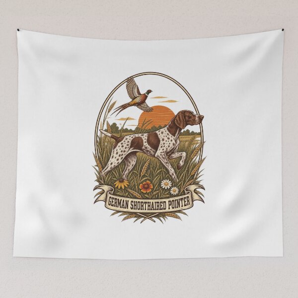Item preview, German Shorthaired Pointer Vintage Hunting Dog Art designed and sold by AMICO77.