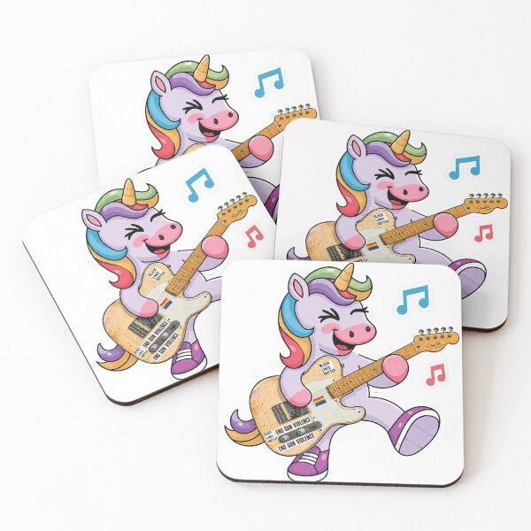 Item preview, Funny Rainbow Unicorn playing guitar styles designed and sold by Donald-Bryantt.