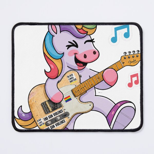 Item preview, Funny Rainbow Unicorn playing guitar styles designed and sold by Donald-Bryantt.