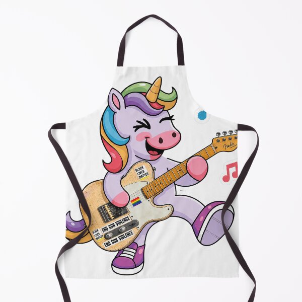Item preview, Funny Rainbow Unicorn playing guitar styles designed and sold by Donald-Bryantt.
