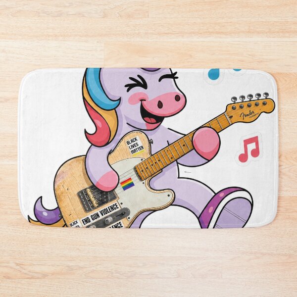 Item preview, Funny Rainbow Unicorn playing guitar styles designed and sold by Donald-Bryantt.