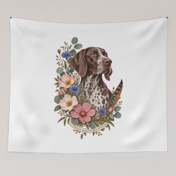 Item preview, German Shorthaired Pointer Floral Portrait designed and sold by AMICO77.