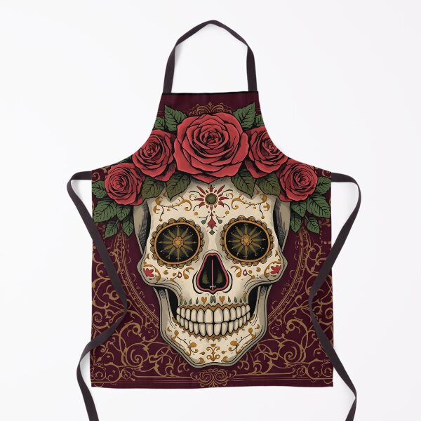 Item preview, Sugar Skull Rose Crown Burgundy Art designed and sold by ameetlumiere.