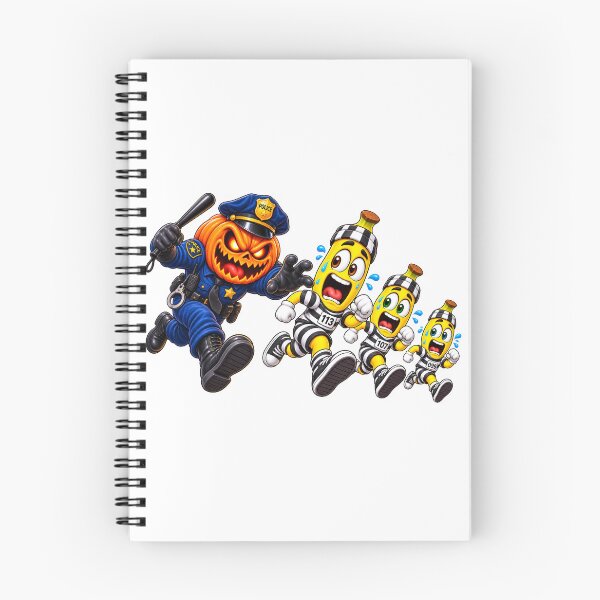 Item preview, Halloween Banana Prison Break – Three Bananas Escaping a Pumpkin Police Chase designed and sold by ArtSpark Studio.