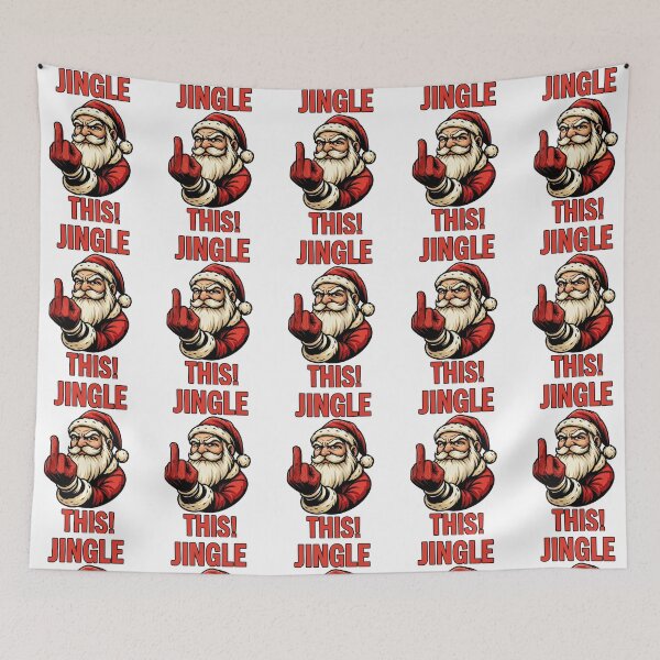 Item preview, Funny Bad Santa Jingle This Middle Finger Christmas Graphic designed and sold by disenokart.