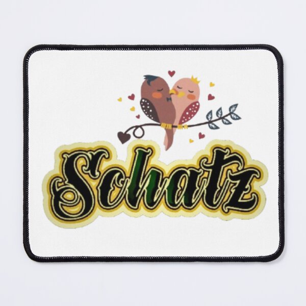 Item preview, Schatz German Endearment Cute Lovebirds Couple Typography Print designed and sold by Miheerala.