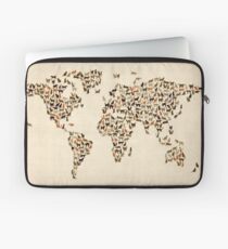 Cats Map of the World Map Laptop Sleeve