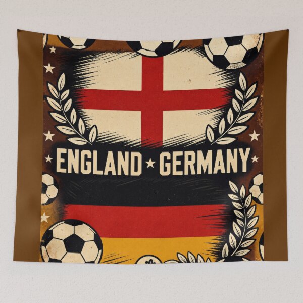 Item preview, England vs Germany Retro Football Art Poster designed and sold by Nexus Space.