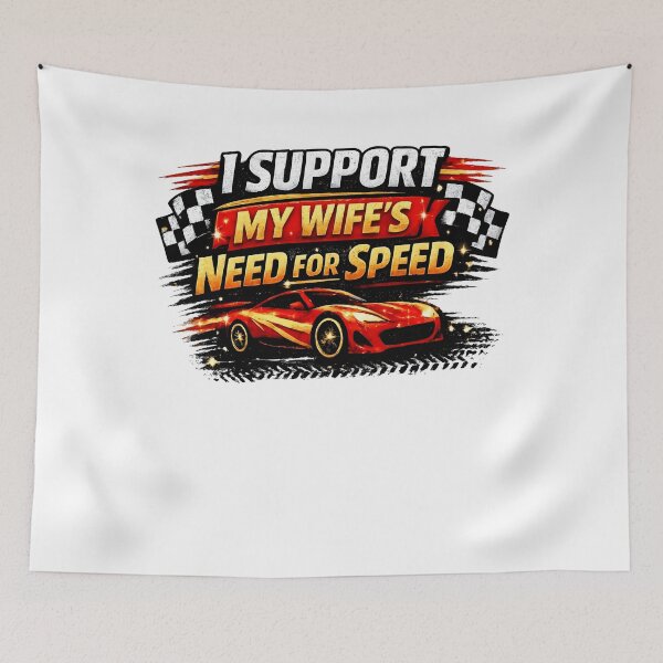 Item preview, I Support My Wife's Need for Speed Shirt, Funny Racing Car Tee, Speed Lover Gift, Motorsport Graphic Shirt, Racing Fan Tee designed and sold by howsamluca.