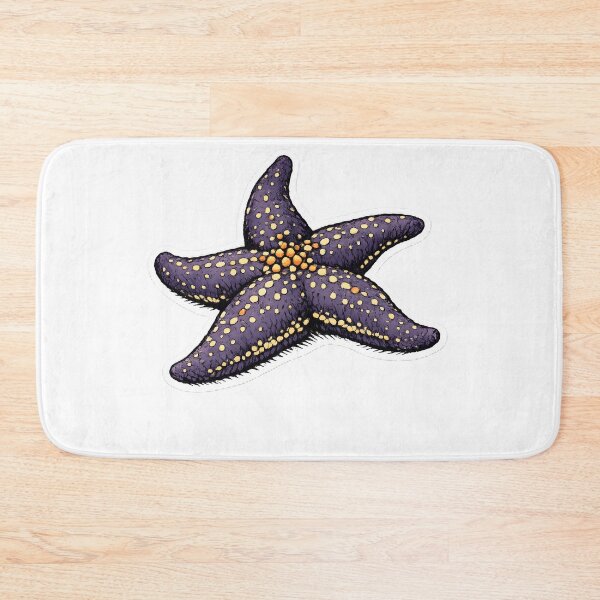Item preview, Purple Ochre Sea Star Hand Drawn Ocean Nature Art designed and sold by Naviora.