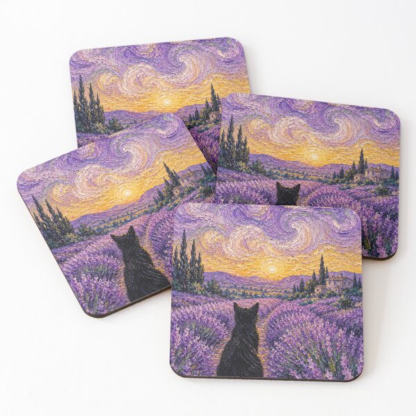 Item preview, Contemplative Cat in a Lavender Sunset designed and sold by gerardimedina.