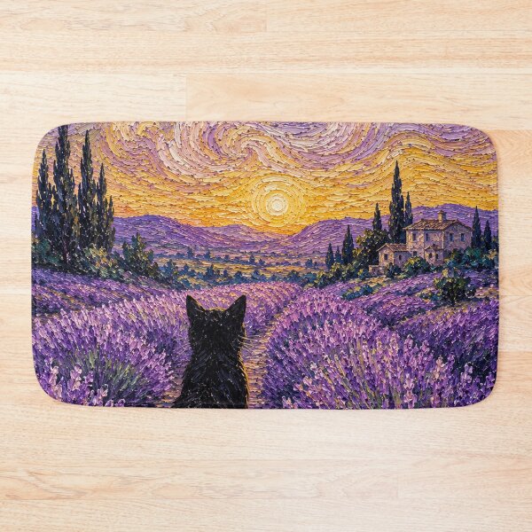 Item preview, Contemplative Cat in a Lavender Sunset designed and sold by gerardimedina.