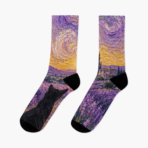 Item preview, Contemplative Cat in a Lavender Sunset designed and sold by gerardimedina.