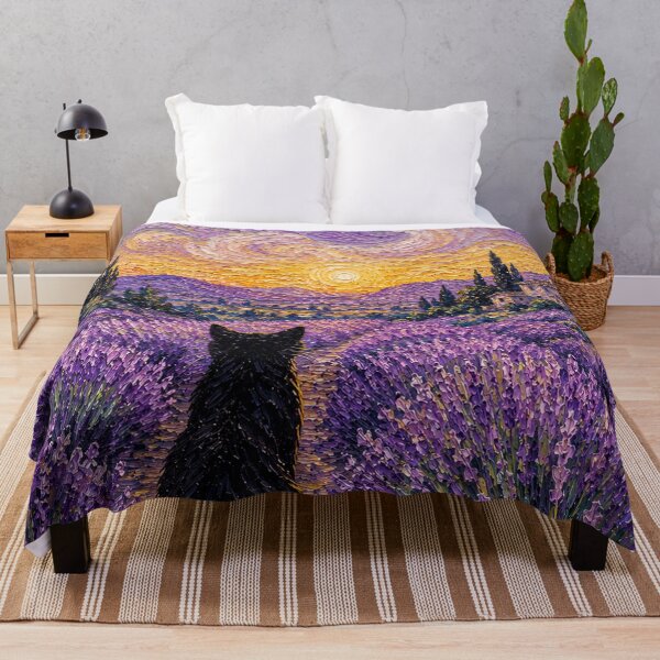 Item preview, Contemplative Cat in a Lavender Sunset designed and sold by gerardimedina.
