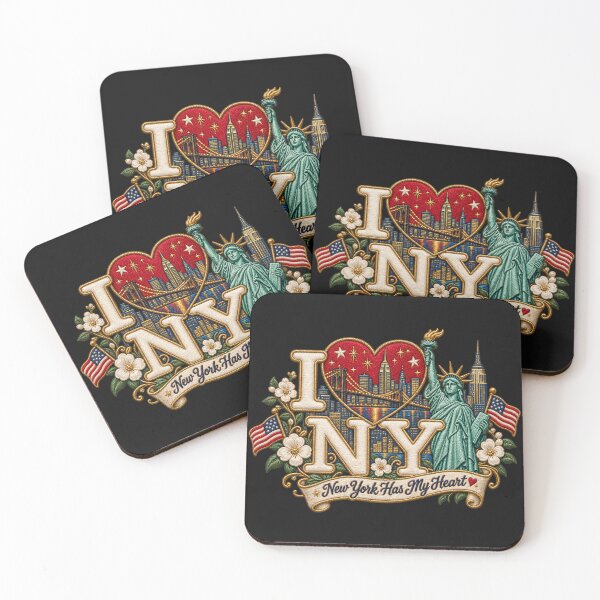Item preview, I Love New York Embroidered Statue of Liberty Skyline Heart Design designed and sold by Emoji Emblems.