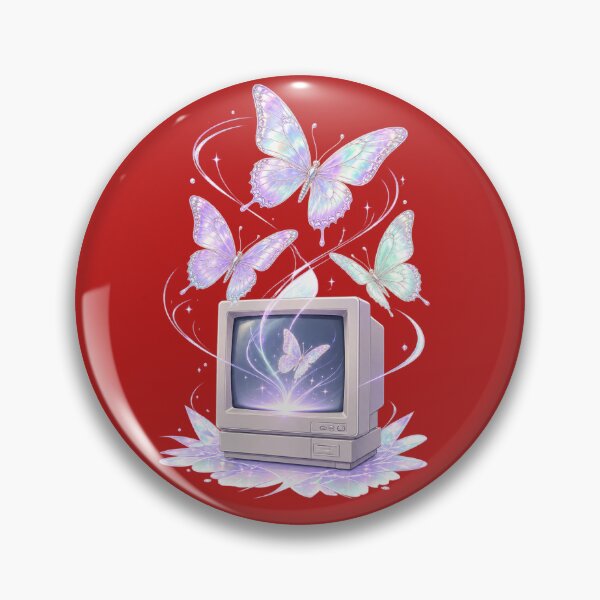 Item preview, Dreamcore Butterflies Retro TV | Pastel Iridescent Aesthetic Art designed and sold by RobertArt08.